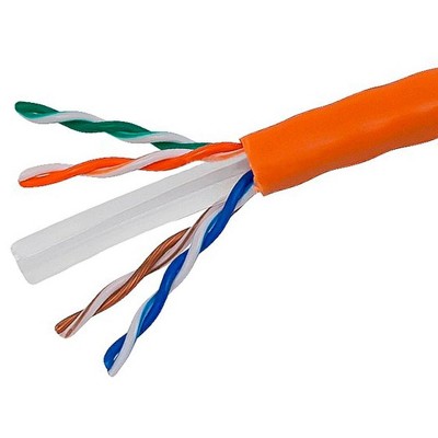 Monoprice Cat6 Ethernet Bulk Cable - 1000 Feet - Orange | Network Internet Cord - Stranded, 550Mhz, UTP, CM, Pure Bare Copper Wire, 24AWG