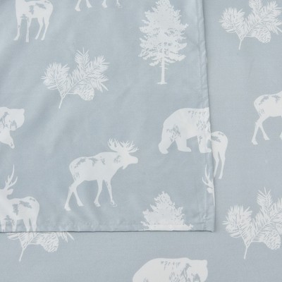 Full Light Grey Forest Animal Microfiber Sheet Set