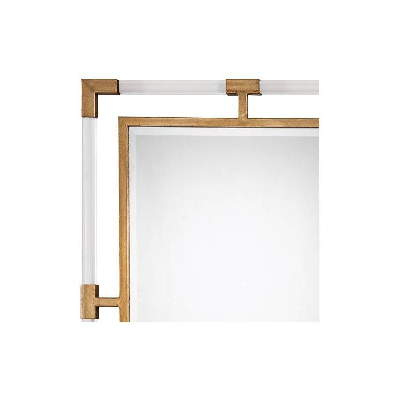 Uttermost Rectangular Vanity Accent Wall Mirror Modern Beveled Gold Iron Clear Acrylic Frame 28" Wide for Bathroom Living Room, 3 of 5