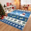Christmas Living Room Rugs Machine Washable Xmas Snowman Area Rug - 2 of 4