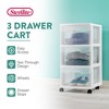 Sterilite Home Medium Size 3 Drawer Cart Plastic Rolling Stackable Storage Container with Casters for Laundry Room, Closet, and Pantry, Clear - image 2 of 4