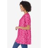 Woman Within Plus Size Mixed Print Henley Tunic - 4 of 4