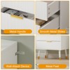 DobleePy 3 Drawer Dresser for Bedroom, Modern Storage Dresser Chest Cabinet Organizer Unit, Small Fluted Dresser for Bedroom,White（2PCS） - 3 of 4