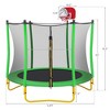 5.5FT Trampoline for Kids - 65" Outdoor & Indoor Mini Toddler Trampoline with Enclosure, Basketball Hoop and Ball Included-ModernLuxe - 3 of 4