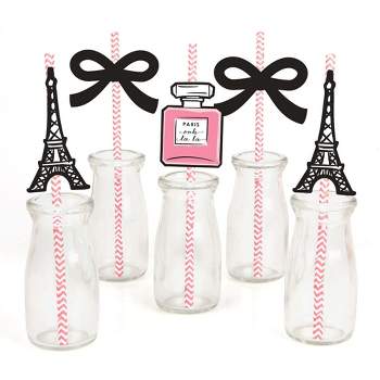 A Day in Paris Eiffel Tower Reusable Straws 10ct