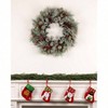26 Inch Wreath with Hanger Lights Front Door Outdoor Porch Frosted Branches Snowy White Pine Needles Cones Berry Clusters - 4 of 4