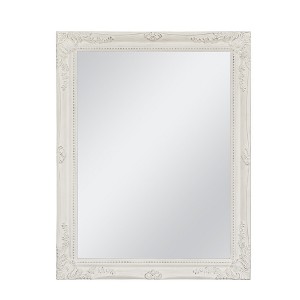 HomeRoots 40" White Wood Ornate Framed Accent Mirror - 1 of 4