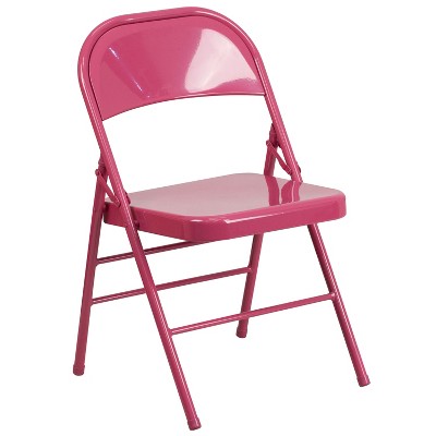 Shockingly Fuchsia 42.75" Metal Folding Chair