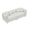 89" Teddy Velvet 3-Seater Sofa with 4 Pillows, Metal Legs & Solid Wood Frame - 3 of 4