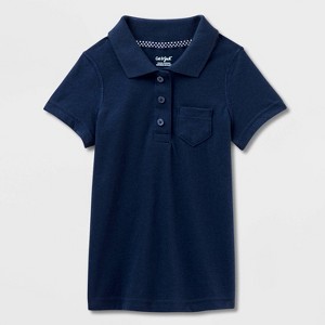 Girls' Adaptive Short Sleeve Uniform Polo Shirt - Cat & Jack™ - 1 of 3