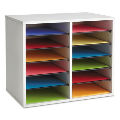Safco Fiberboard Literature Sorter, Gray, 19.63" x 11.88" x 16.13"