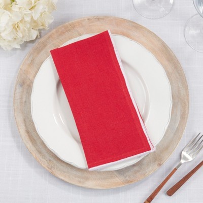 Dartmouth Stitched Border Stonewashed Table 20" Linen Napkin
