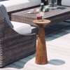 JIONJOY Modern Farmhouse Pedestal End Table – Tall Solid Wood Martini Table, Round Drink Stand for Small Spaces - 2 of 4