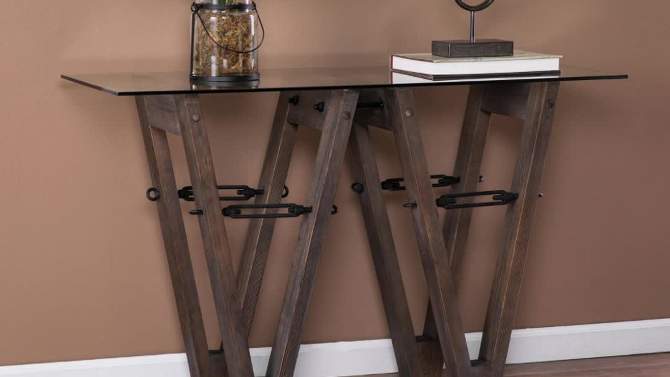 Vicar Reclaimed Wood Console Table Brown/Black - Aiden Lane, 2 of 10, play video