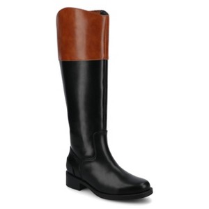 Journee Women's Dressage Knee High Wide-Calf Riding Boots - 1 of 4