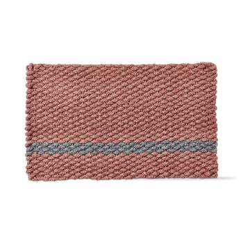 tagltd 1'6"x2'6" Handwoven Doormat Blush Striped Rectangle Indoor and Outdoor Polypropylene Door Welcome Mat Red