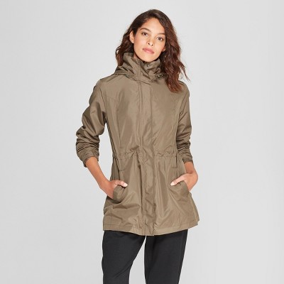 olive rain jacket women's