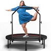 INFURNIC Trampolines 40inch Foldable Fitness Trampoline with Silent Bungee and Adjustable Handle, Black, 40"*40"*44" - 3 of 4