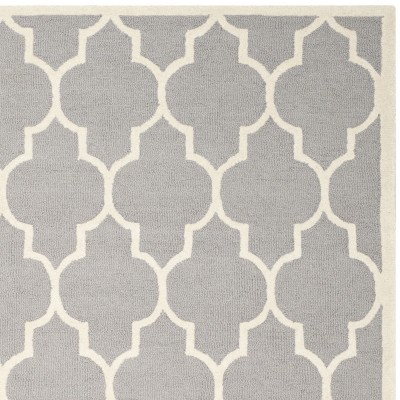 Hand-Tufted Elegance Silver & Ivory Wool 8' x 10' Area Rug
