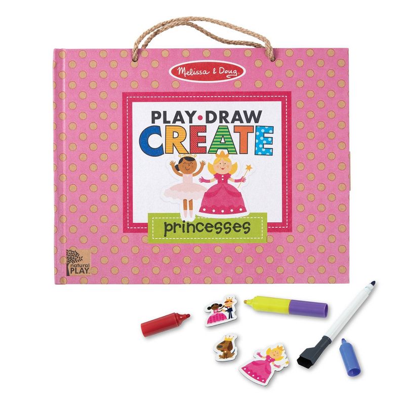 Melissa &#38; Doug Natural Play: Play, Draw, Create Reusable Drawing &#38; Magnet Kit - Princesses (54 Magnets, 5 Dry-Erase Markers), 1 of 11