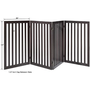 unipaws Free Standing Wooden Pet Gate, Espresso - 1 of 4