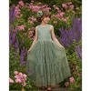 2Bunnies Sage Green Rose Lace All-Over Lace Open Back Boho Garden Rustic Flower Girl Dress - 2 of 4