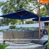 PURPLE LEAF Patio Large Cantilever Umbrella Outdoor Wood Grain Pattern Umbrella Pole Offset Umbrella Heavy Duty Sun Umbrellas for Garden Deck Pool - 2 of 4