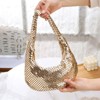 Afashor Womens Metallic Evening Bag Cute Hobo Handbag Fashion Shiny Moon-shaped Shoulder Purse Golden - 2 of 4