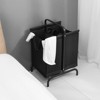 ALEXOUN Double Laundry Hamper with Lid, 110L Large Capacity & 2-Section Sorting Basket with Removable Bags for Laundry Room,Bathroom,Dorms - 2 of 4