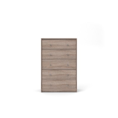 HomeStock 5 Drawer Chest, Truffle