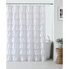 Kate Aurora Shabby Chic Style White Crushed Ruffle Fabric Shower Curtain - Standard Size - 2 of 2