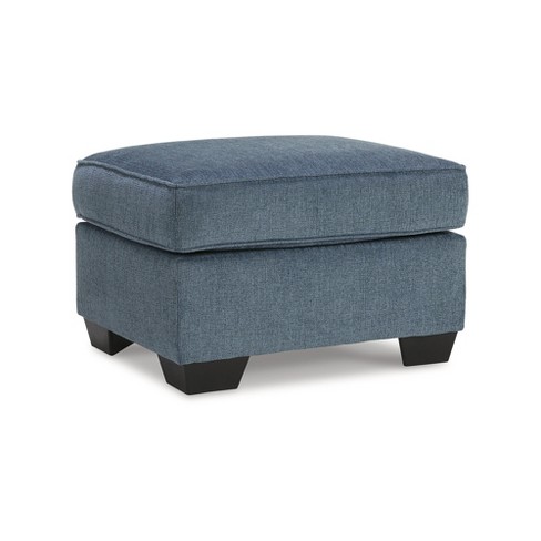 Signature Design By Ashley Contemporary Cashton Ottoman Chenille Blue ...