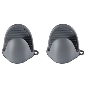Kitcheniva Silicone Oven Pinch Mitts – Heat-Resistant, Anti-Scalding, Non-Slip Grip, Pinch Design, Ideal for Cooking & Baking, Gray, 1 Set - 1 of 3