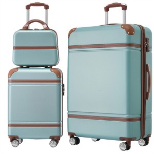 BEAFUP Hardshell Luggage Sets 3 Pieces 20"+28" Luggages and Cosmetic Case Spinner Suitcase with TSA Lock Lightweight - 1 of 4