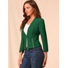 Allegra K Women's Work Office Zipper Decor Collarless Cropped Blazer - 4 of 4