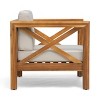 Modern Patio Arm Chair,High-quality Patio Chair With Cross-back Acacia Wood Frame,Patio Chairs With Traditional Slatted Seating-Maison Boucle - 4 of 4