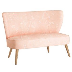 Armless Love Seat - Katonah Pink White - Designlovefest