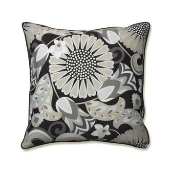 Outdoor/Indoor Sophia Black Floor Pillow - Pillow Perfect
