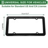 Unique Bargains Stainless Steel Car License Plate Frame Bracket with Screws Caps 4 Hole Round Hole Wide Frame - 4 of 4