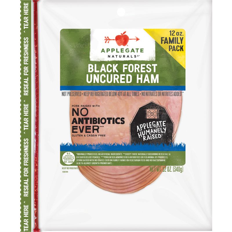 Applegate Natural Black Forest Uncured Ham Slices - 12oz, 1 of 6