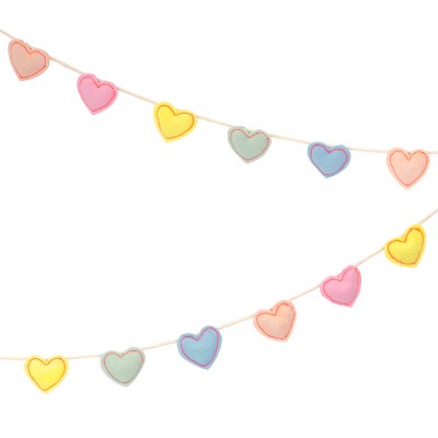 Meri Meri Felt Heart Garland (10' with excess cord - Pack of 1)