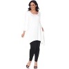 Women's Plus Size 3/4 Sleeve Makayla Tunic Top with Pockets - White Mark - 2 of 3