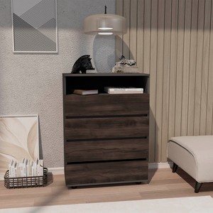 Alpine 4-Drawer Dresser With Spacious Storage And Modern Handles, Matt Grey - 1 of 1
