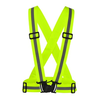 Unique Bargains Reflective Vest Adjustable 360 Degree High Visibility Safety Vest for Cycling Running Walking
