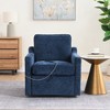 Swivel Arm Chair with Soft Chenille Fabric, Comfy Accent Chair With USB+TYPE-C Charging and Book Pocket - 2 of 4
