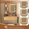 Bedroom Vanity Desk with Mirror, Vanity with Drawers, Fence Design Prevent Objects from Falling Down - 4 of 4