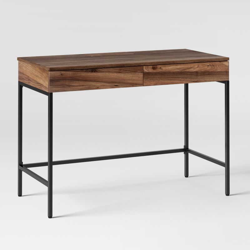 Loring Wood Writing Desk with Drawers and Charging Station - Threshold™, 4 of 15