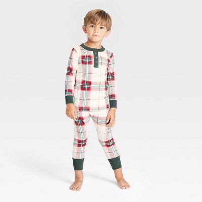 Toddler Holiday Plaid 2pc Pajama Set Green/Red - Hearth & Hand™ with Magnolia 12M