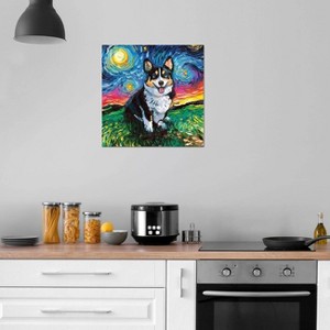 iCanvas Tri-Color Corgi Night by Aja Trier Canvas Print Wall Art - 1 of 3