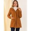 Allegra K Women's Faux Fur Hooded Drawstring Waist Fully Lined Parka Coat - 2 of 4